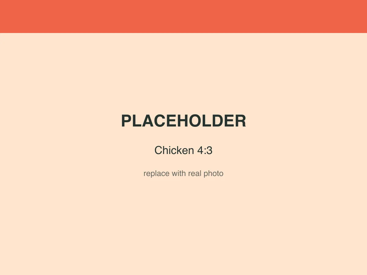 Placeholder image — replace with a real photo of this chicken.